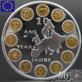 欧元区硬币 外币欧盟纪念币 十二国钱币十周年银币 金银汇双色币