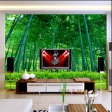 无缝大型3d自沾壁画田园绿色竹林风景墙纸客厅电视沙发背景墙壁纸