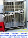 双层不锈钢狗笼宠物笼子寄养笼展示笼带跑笼子母笼宠物店用笼子