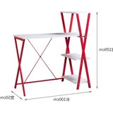 宜家家居工厂【新品】创意红色台式电脑桌简约实木书桌书架组合