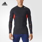 adidas 阿迪达斯 训练 男子 紧身长袖T恤 黑 AY9085