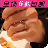 韩国饰品批发 创意新款V形独特设计款 镶钻小指戒指 尾戒 女