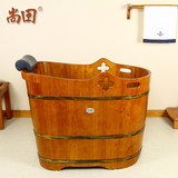尚田橡木加减桶泡澡木桶洗澡桶实木卫浴浴缸SPA沐浴桶洗浴桶1米