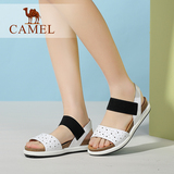 Camel/骆驼女鞋 016夏季新款星星镂空松紧带平底中跟凉鞋女鞋子夏
