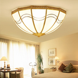 欧律比亚欧式全铜吸顶灯圆形温馨卧室灯美式乡村纯铜书房灯具