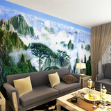 大型壁画 风景山水画壁纸现代中式客厅沙发背景墙墙纸墙布 迎客松