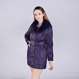 2015冬季新款女装 欧美时尚大码修身气质通勤中长款棉衣保暖外套