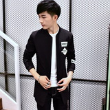 2016秋季青年男士夹克时尚外衣服韩版修身男装外套中长款上衣潮流