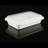 喇叭花 750ml长方形带盖一次性餐盒饭盒透明塑料打包盒快餐盒50套