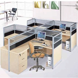 四人位组合屏风台弧形工作电脑办公桌简约桌子屏风桌可制办公家具