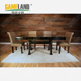 美国BBO高光油漆橡木脚餐桌椅子单张德州扑克桌椅子 物流费用到付