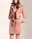 香港代购恶搞巴宝莉高档女装冬季新款英伦大衣毛呢两件套外套风衣