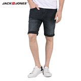 JackJones杰克琼斯莱卡直筒牛仔五分短裤E|215243007