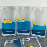 蓝色液体鸭子iPhone6 plus手机壳 透明大黄鸭保护壳5s可爱卡通壳