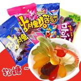 韩国进口零食葡萄QQ糖儿童果汁糖小蛇糖综合水果糖可乐味夹心软糖