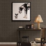 伊莎世家大幅油画布挂画 美式客厅现代手绘动物斑点狗有框装饰画