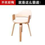 大匠木坊纯实木电脑椅 实木转椅书桌靠背转椅PU皮写字桌椅旋转椅