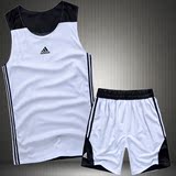 阿迪达斯篮球服套装男学生运动大码背心正品训练球衣队服印号大码