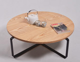 现代简约圆形客厅茶几创意咖啡圆桌实木边桌个性矮桌小户型圆桌几