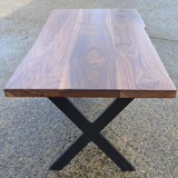 和日尚锦——美式乡村简约北欧原木大板桌 自然边实木餐桌 餐桌