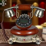 曼德拉 美式书房客厅餐厅电话机居家用 高档仿古实木座机来电显示
