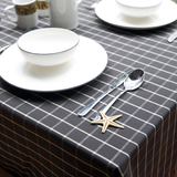【普丽新家】高档餐厅桌布布艺浅灰黑色格子欧式简约现代茶几台布