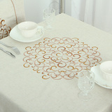 桌布 长方形餐桌台布亚麻混纺绣花布艺桌布 欧式淡雅古典纹路茶几