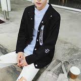 2016春季新款男士夹克韩版青少年字母印花宽松蝙蝠袖棒球服外套潮