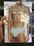 美国正品代购CK calvin Klein男士盒装纯棉内裤三角平角3条礼盒装