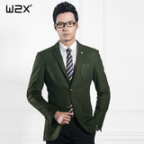 W2X羊毛呢英伦时尚小西装 男士春秋装外套修身便西休闲韩版西服潮