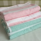 柔软纱布夹棉婴儿保暖盖被宝宝毯子新生儿1.1米小被子无荧光剂