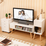 电视柜简约 宜家日式现代卧室实木小户型茶几组合地柜1米电视机桌