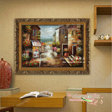 纯手绘油画 欧式客厅卧室玄关装饰画地中海风情风景挂画HD423