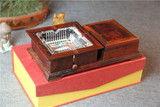 高档红木红酸枝翻盖烟灰缸创意个性实木木雕烟灰缸工艺品摆件礼品