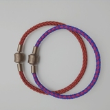 周生生皮绳手链时尚韩版不锈钢丝大红色绳子穿转运珠手绳配绳
