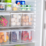 日本进口厨房带手柄收纳箱冰箱食物保鲜收纳盒水果蔬菜零食储物盒