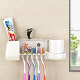 家用创意吸盘牙刷架防尘挂壁洗漱套装牙膏座 牙刷架 牙具座 包邮