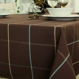 锦色华年桌布布艺格子布料北欧台布餐桌茶几长方形简约书桌布日式