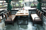 美式铁艺做旧咖啡厅餐桌椅休闲餐吧卡座沙发桌椅组合复古酒吧桌椅