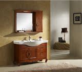 蒙娜丽莎卫浴专柜浴室柜落地古典茶色含镜柜浴室柜
