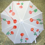 儿童DIY雨伞 手绘涂色白色彩绘工艺伞 幼儿益智直杆创意长柄画画