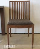 日式餐椅子实木餐椅软椅子日式 北欧红橡 宜家 休闲餐桌椅竖条靠