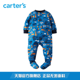 Carter's1件装蓝色印花长袖包脚连体衣哈衣爬服男婴儿童装323G012