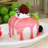 仿真心形粉红色桑果小蛋糕糕点甜点点心食物模型橱窗超市装饰摆设