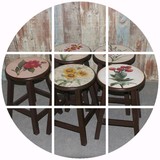 约创意成人复古板凳欧式木头矮凳坐凳小椅子餐厅桌凳子实木时尚简