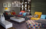 艾丽姿家居沙发美式乡村彩色布艺沙发大小户型地中海彩色布艺沙发
