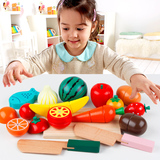 水果切切看蔬菜切切乐木质磁铁儿童切水果仿真过家家益智早教玩具
