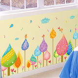 创意彩色卡通小树幼儿园布置墙贴宝宝儿童房间玻璃门窗贴花可移除