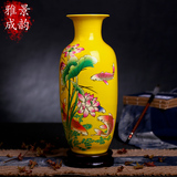 简约时尚花瓶 家居装饰品摆件 景德镇中国红粉彩瓷器 摆件工艺品