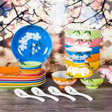 厂家直销日式创意骨质陶瓷餐具送礼套装家用手绘汤勺碗碟盘筷包邮